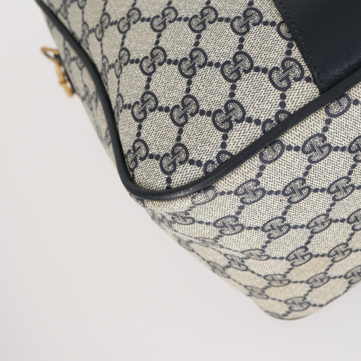 GUCCI GG Supreme Sherry Line Hand Bag PVC 2way Navy Red 39 02 041 Auth ep12116