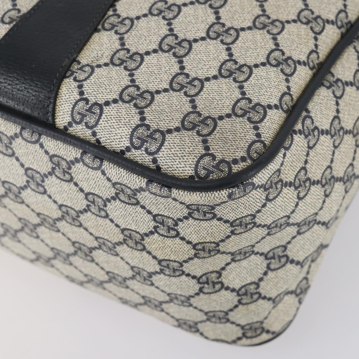 GUCCI GG Supreme Sherry Line Hand Bag PVC 2way Navy Red 39 02 041 Auth ep12116