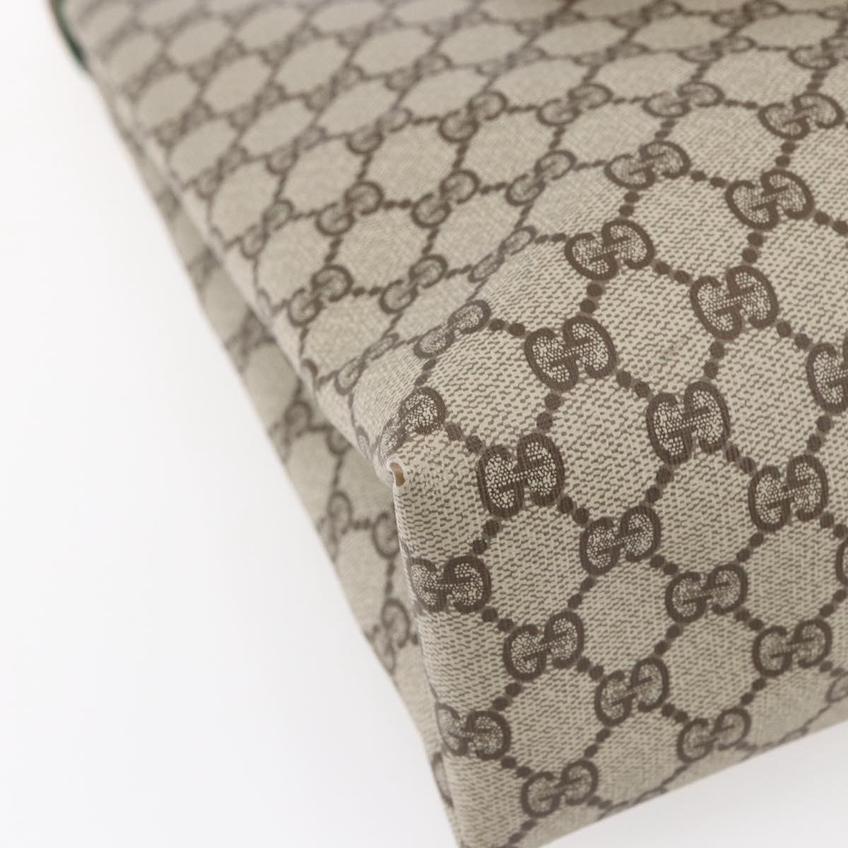 GUCCI GG Supreme Web Sherry Line Tote Bag PVC Beige 39 02 091 Auth ep12117