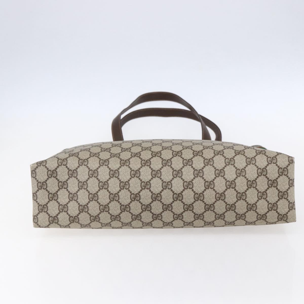 GUCCI GG Supreme Web Sherry Line Tote Bag PVC Beige 39 02 091 Auth ep12117