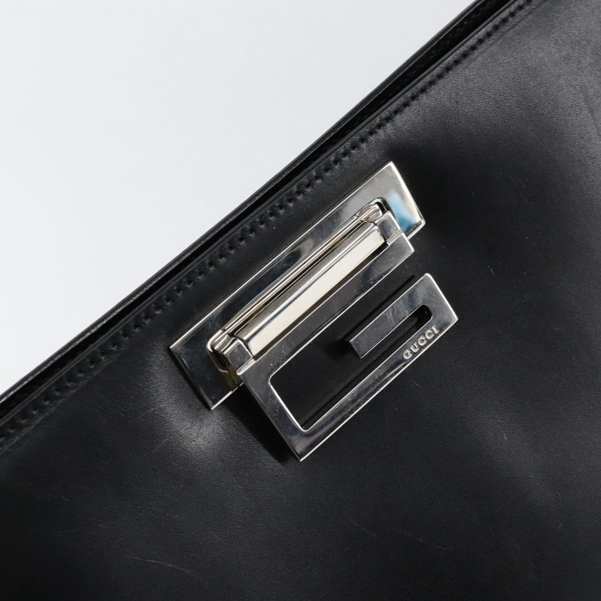 GUCCI Tote Bag Leather Black Silver 001 3033 Auth ep12121