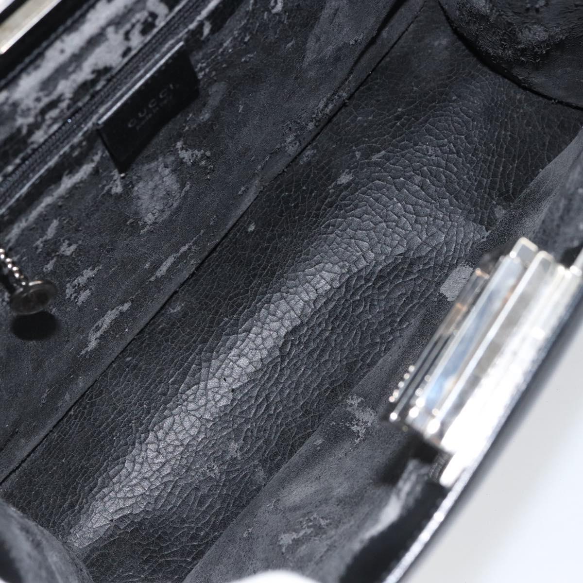 GUCCI Tote Bag Leather Black Silver 001 3033 Auth ep12121