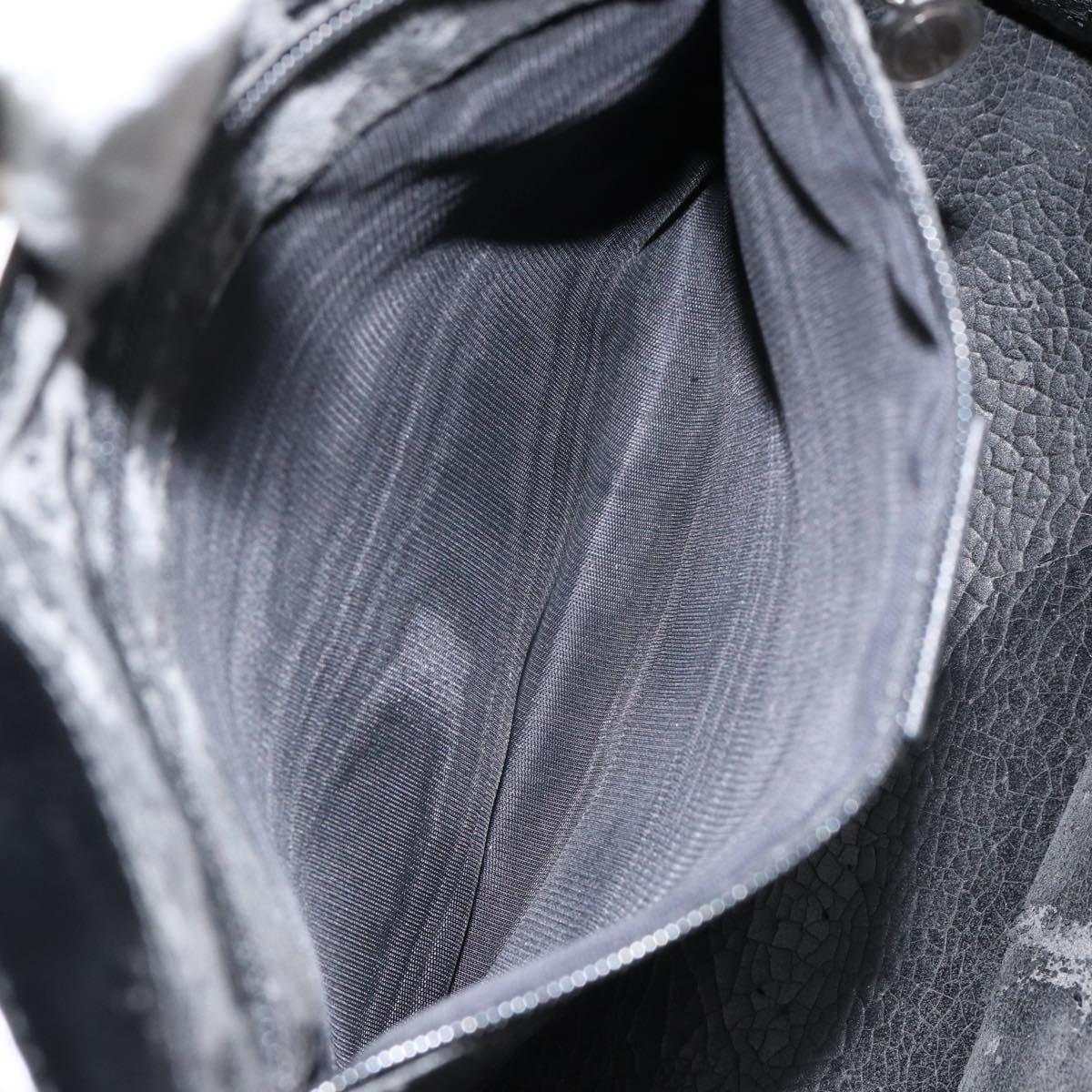 GUCCI Tote Bag Leather Black Silver 001 3033 Auth ep12121