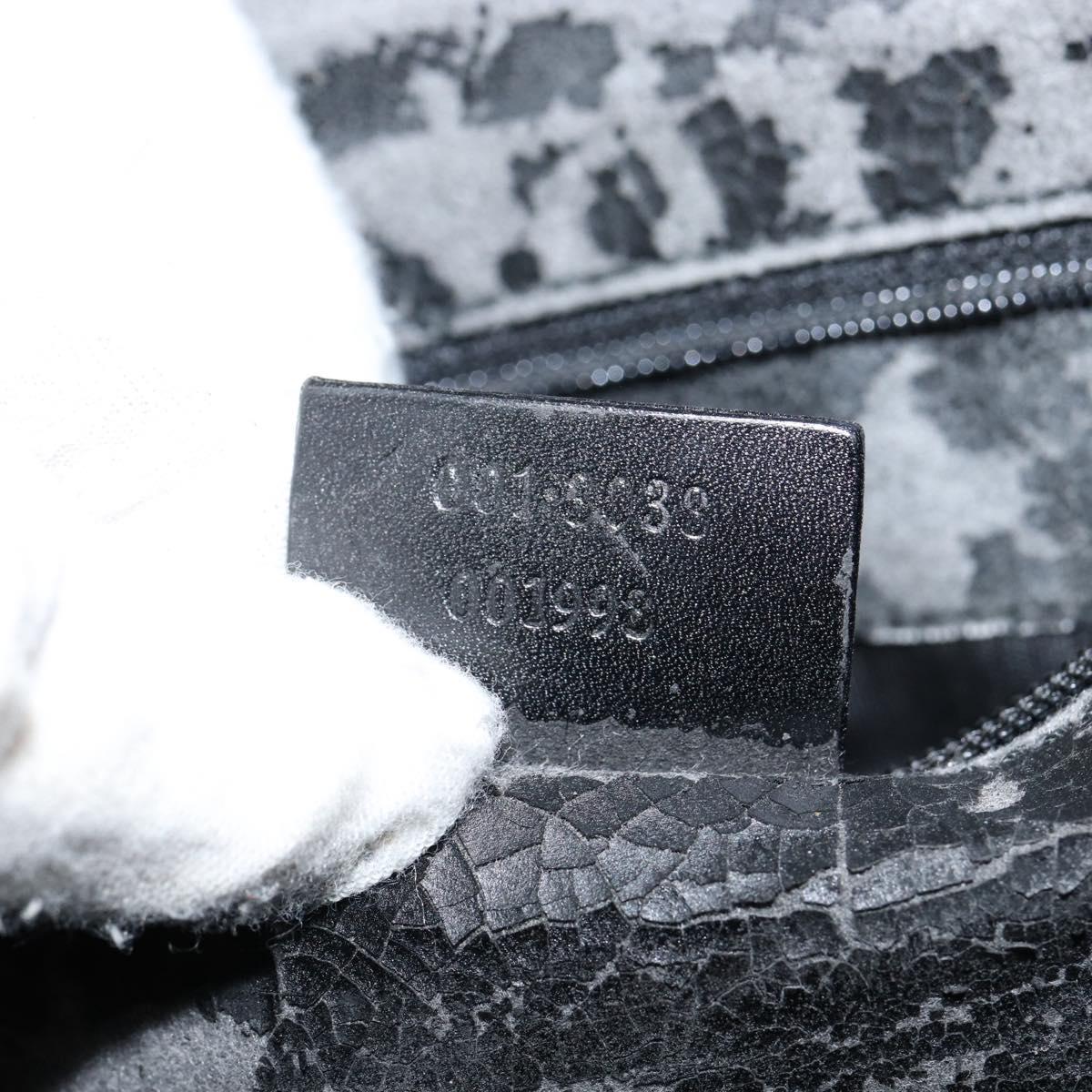 GUCCI Tote Bag Leather Black Silver 001 3033 Auth ep12121