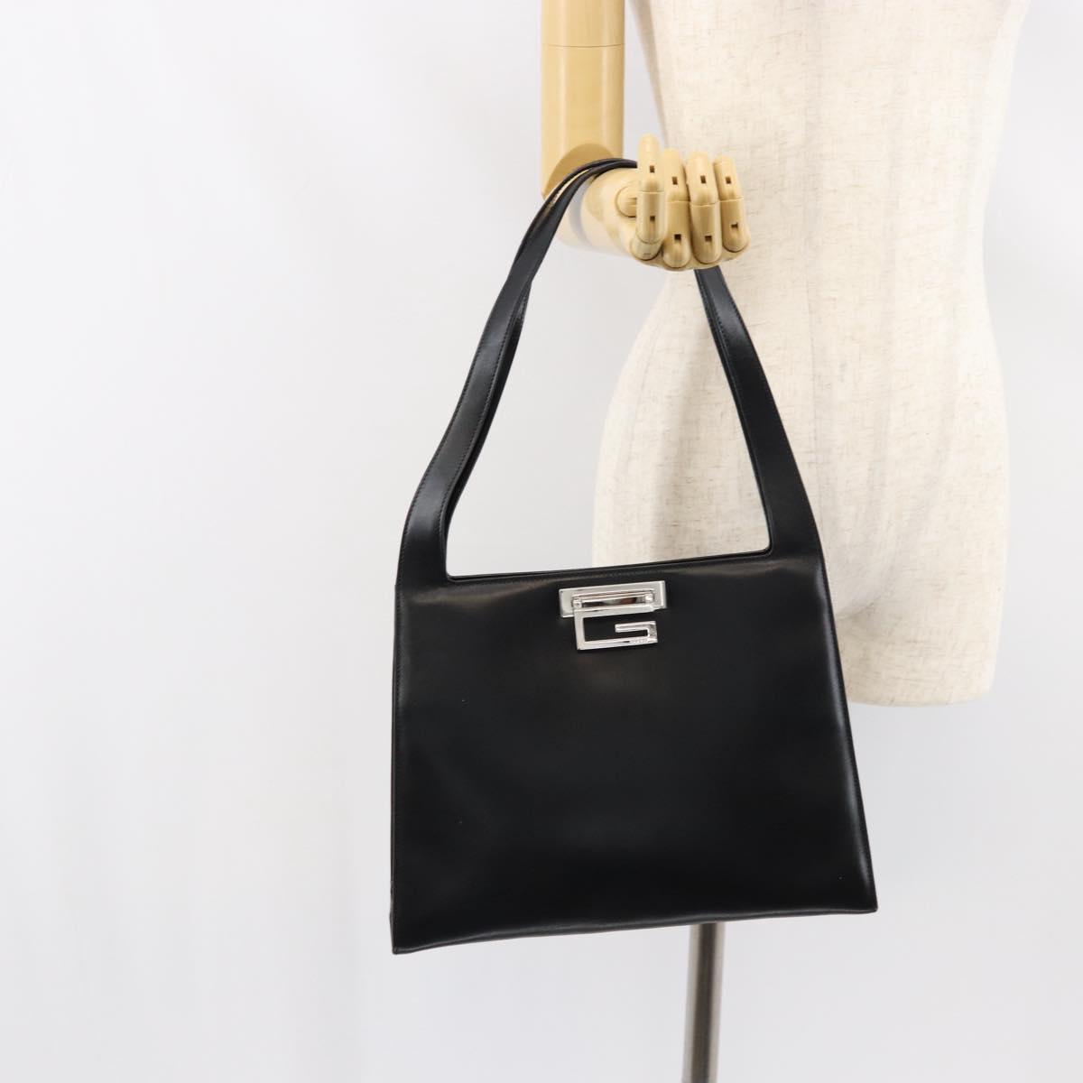 GUCCI Tote Bag Leather Black Silver 001 3033 Auth ep12121