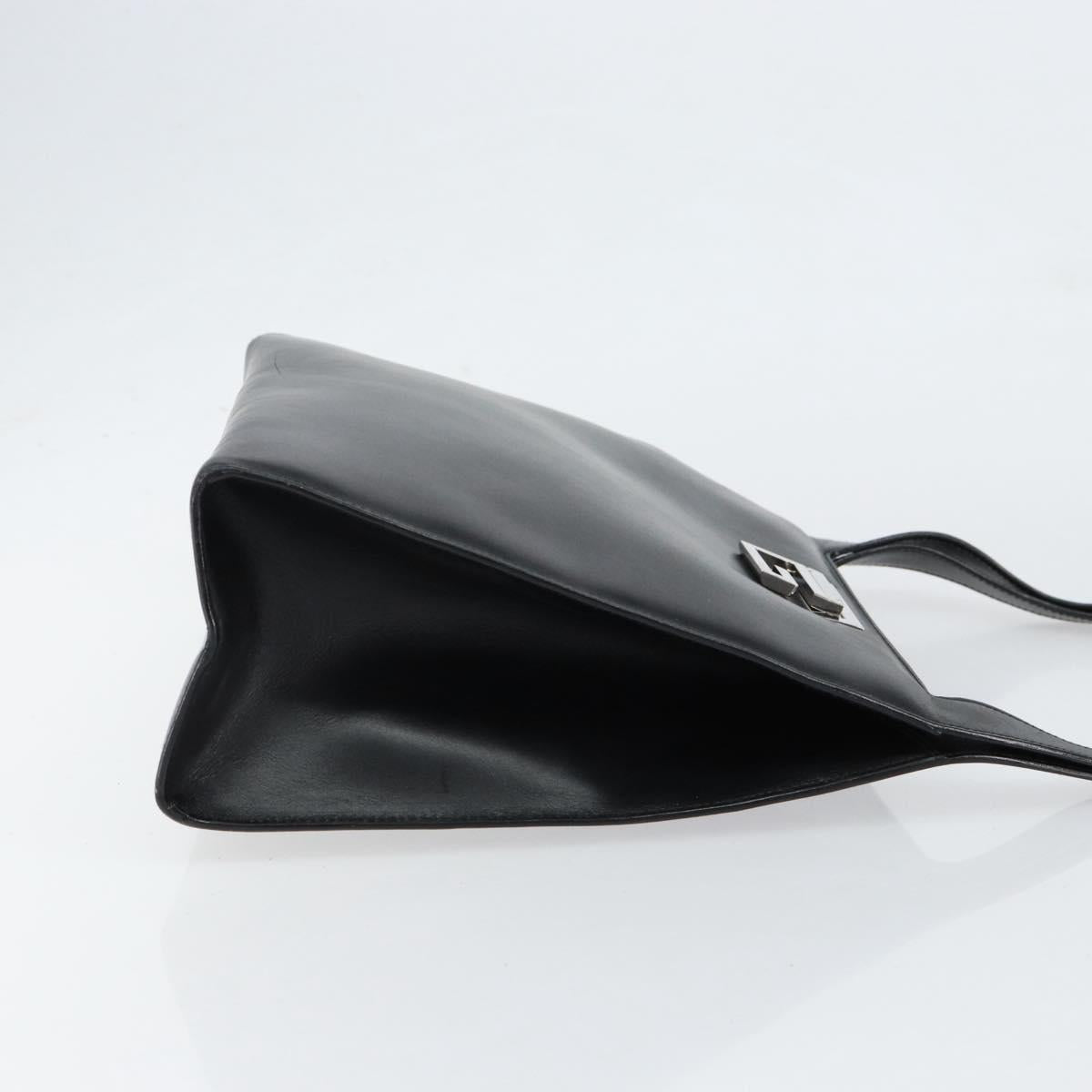 GUCCI Tote Bag Leather Black Silver 001 3033 Auth ep12121