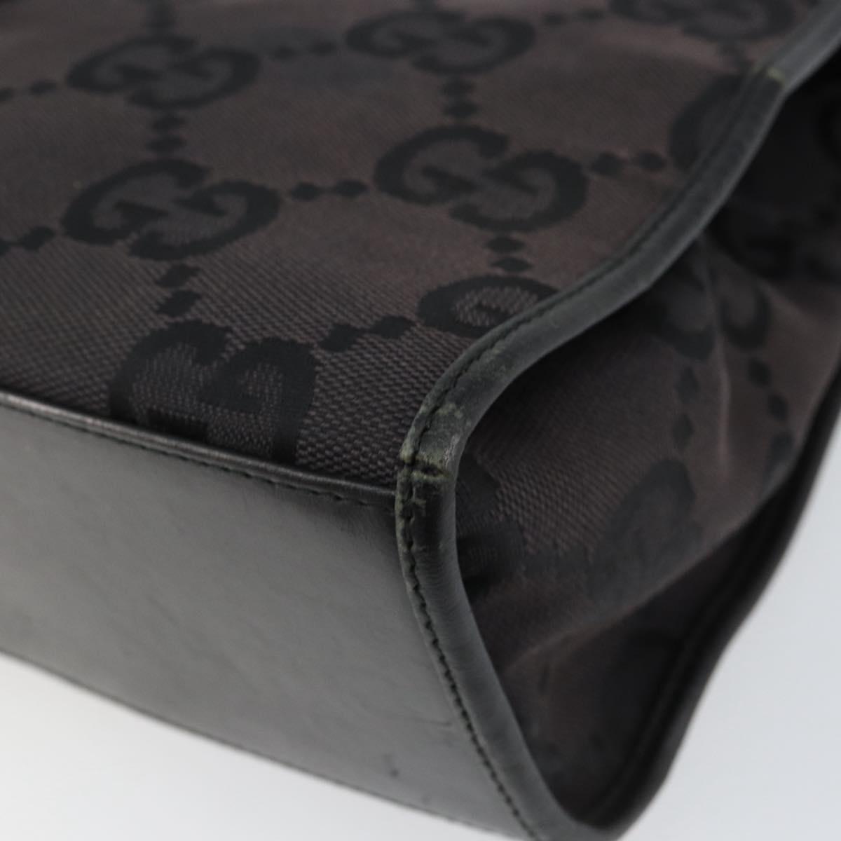 GUCCI GG Canvas Jackie Hand Bag Black Silver 002 1067 2123 Auth ep12122