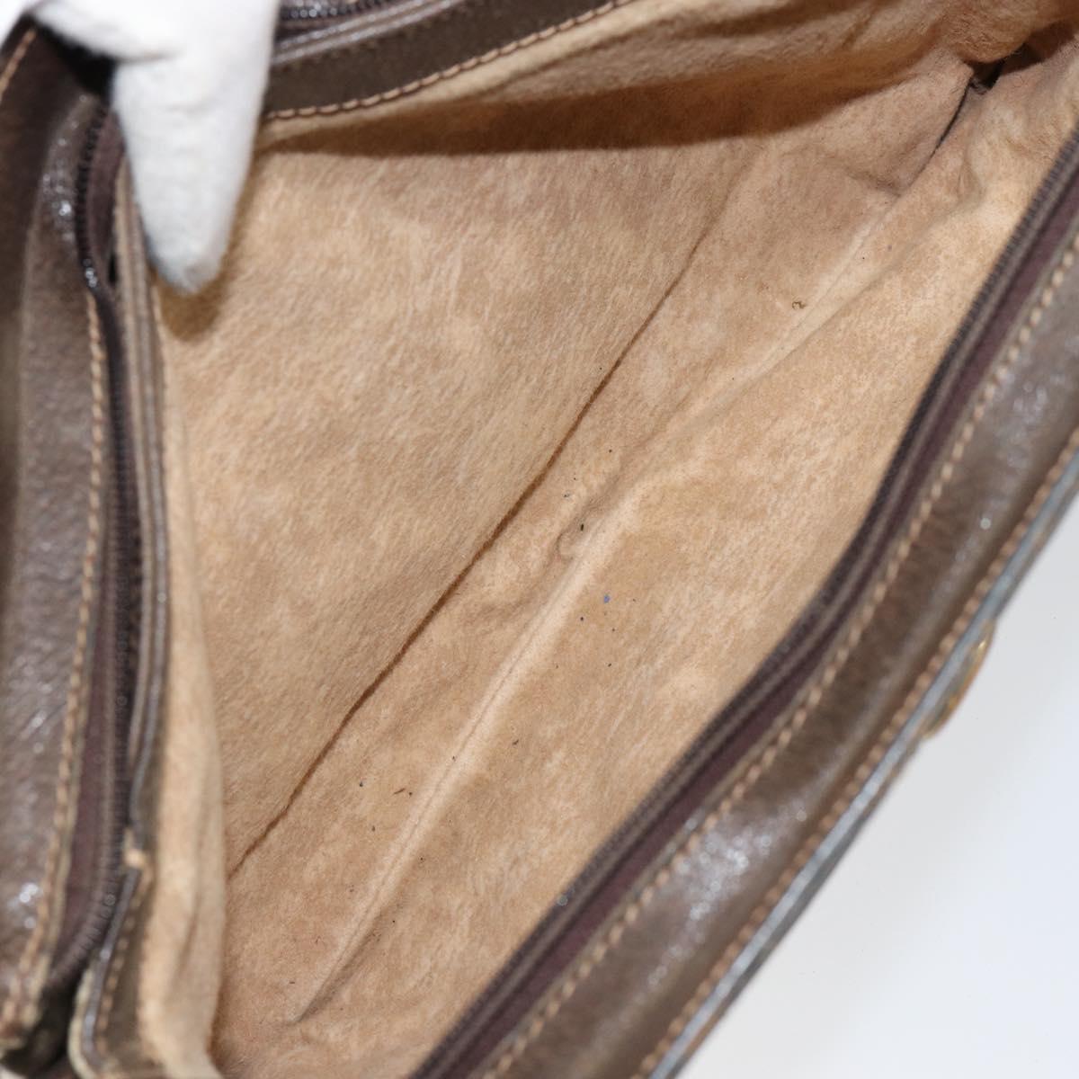 GUCCI GG Supreme Web Sherry Line Shoulder Bag PVC Beige Gold Auth ep12123