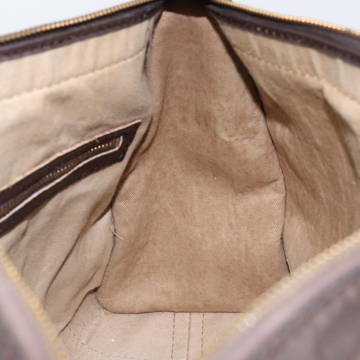 Christian Dior Trotter Canvas Boston Bag Beige Gold Auth ep12125