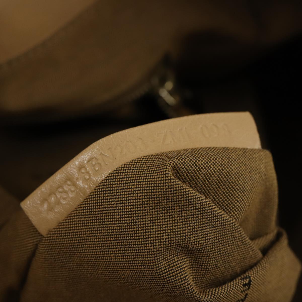 FENDI Tote Bag Leather 2way Beige Gold Auth ep12126