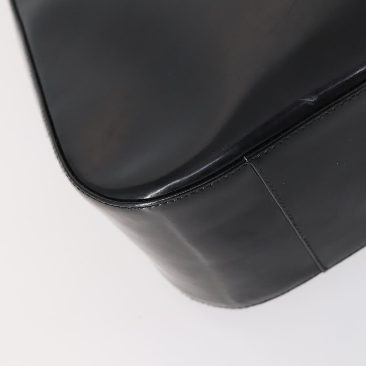 GUCCI Shoulder Bag Enamel Black Auth ep12128