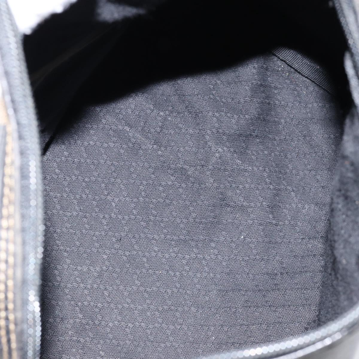 FENDI Pecan Canvas Boston Bag PVC Black Brown gold Auth ep12130