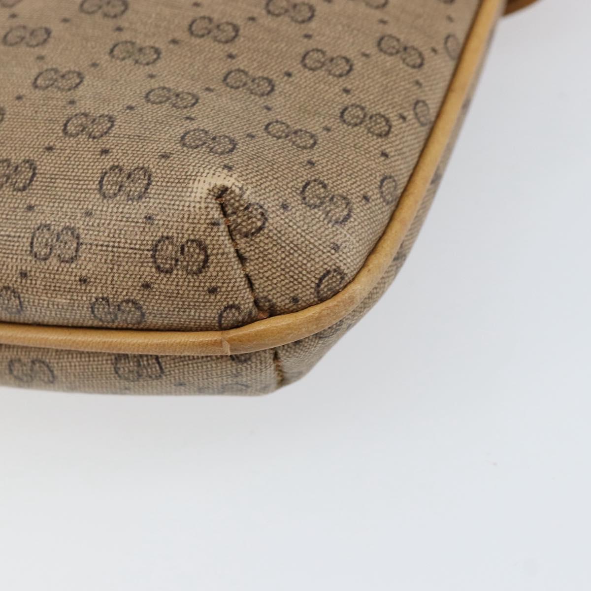 GUCCI Micro GG Supreme Chain Shoulder Bag PVC Leather Beige Gold Auth ep12132