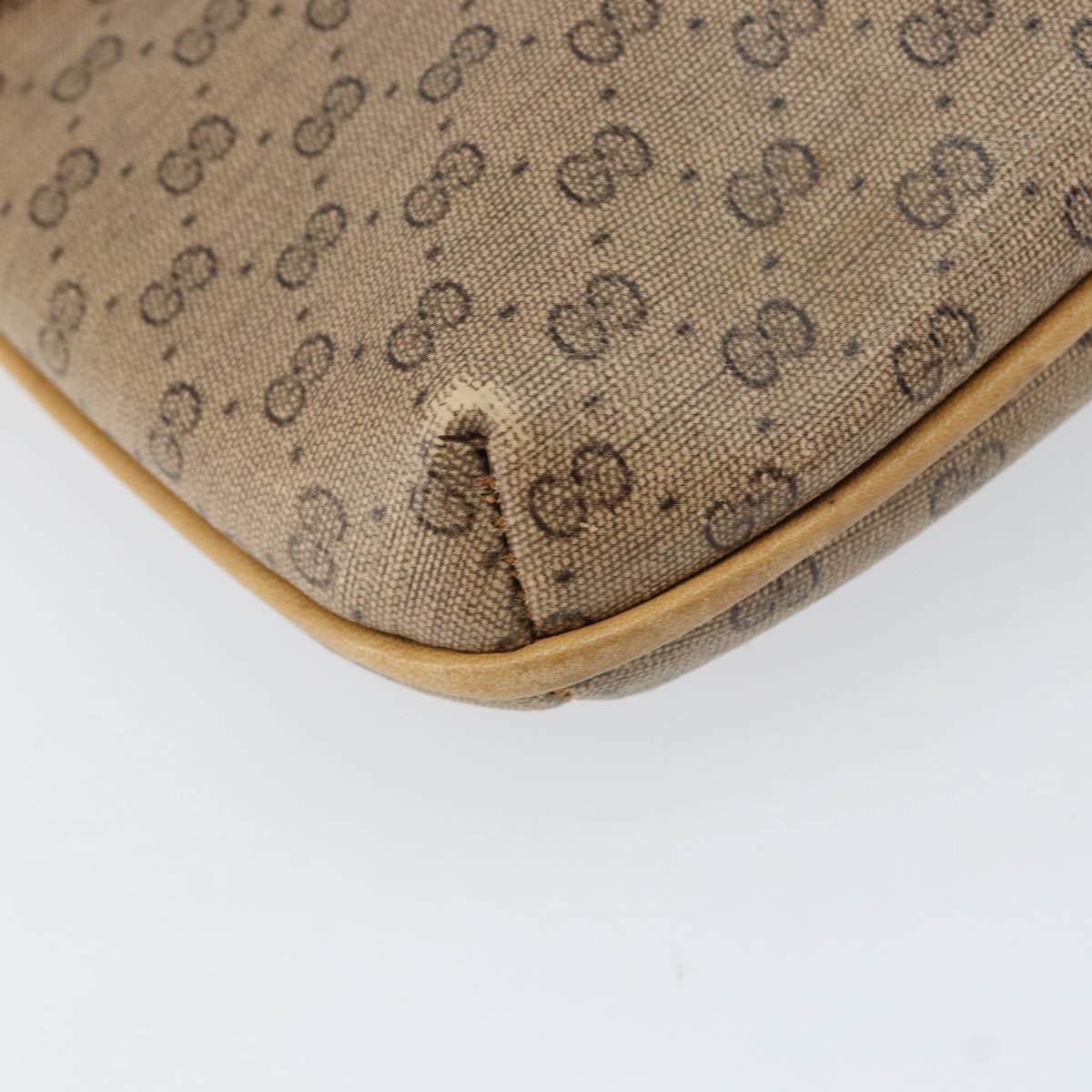 GUCCI Micro GG Supreme Chain Shoulder Bag PVC Leather Beige Gold Auth ep12132