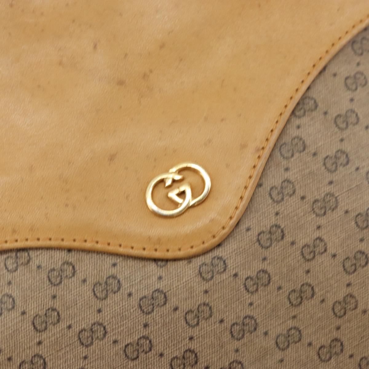 GUCCI Micro GG Supreme Chain Shoulder Bag PVC Leather Beige Gold Auth ep12132