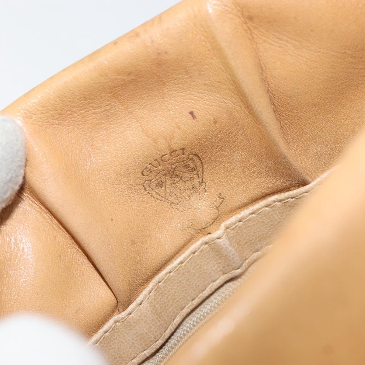 GUCCI Micro GG Supreme Chain Shoulder Bag PVC Leather Beige Gold Auth ep12132