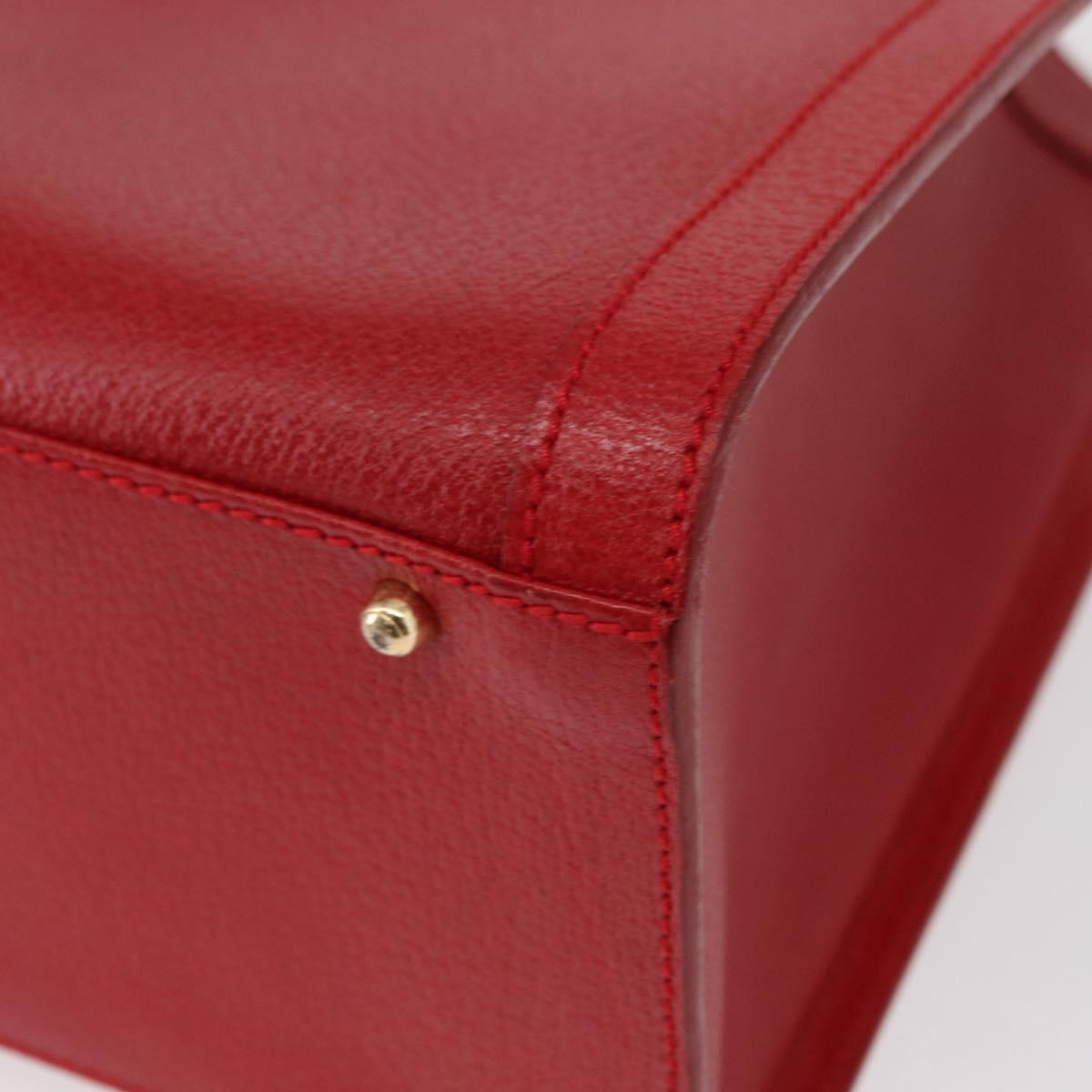 GUCCI Bamboo Hand Bag Leather Red Gold 002 0260 2615 Auth ep12137