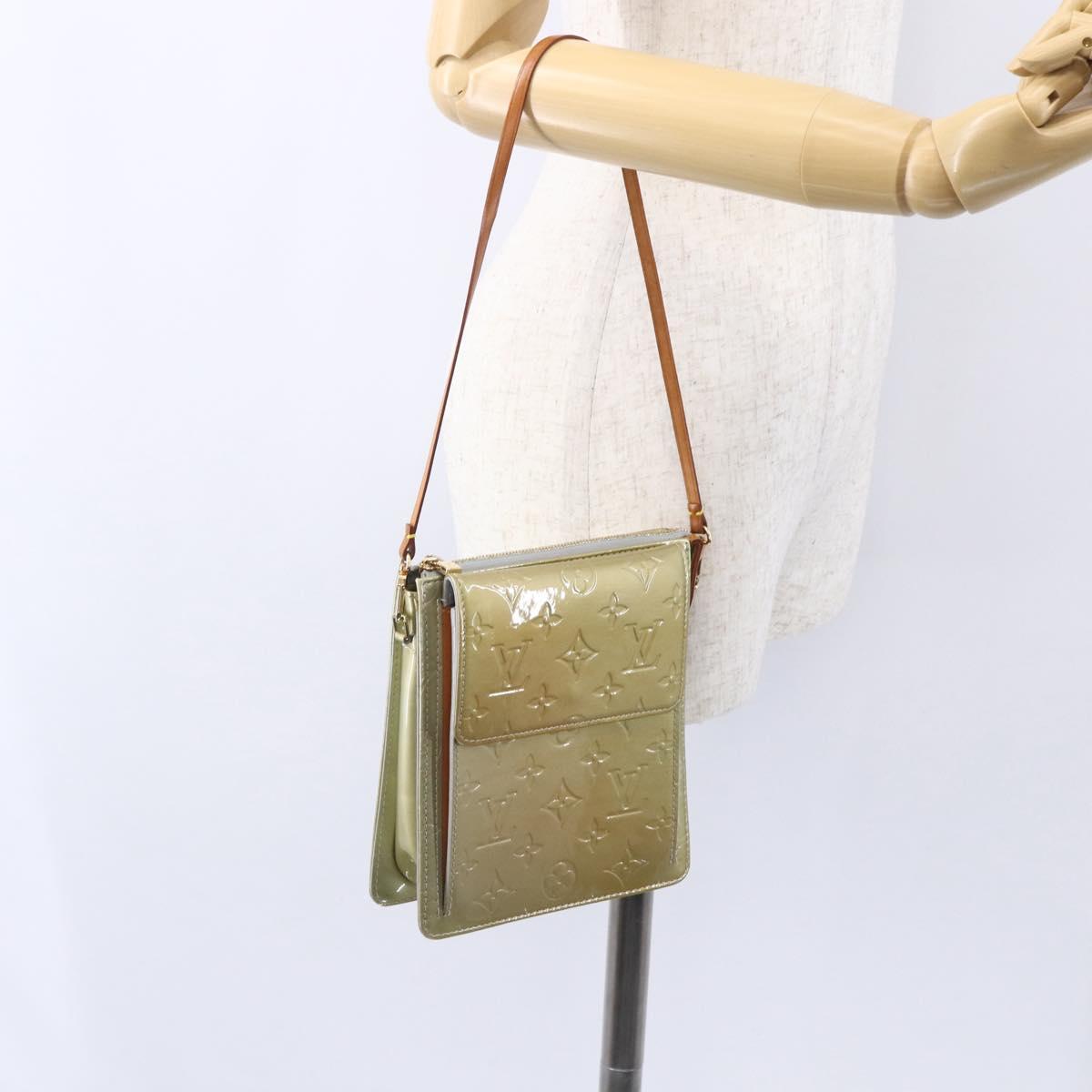 LOUIS VUITTON Monogram Vernis Motto Accessory Pouch Gris M91030 LV Auth ep12143