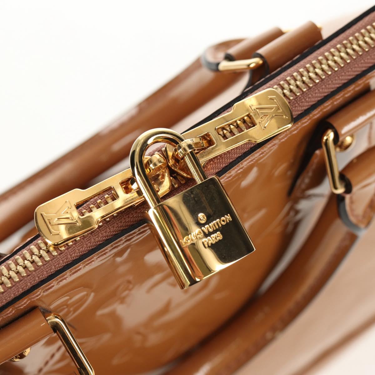 LOUIS VUITTON Monogram Vernis Alma PM Hand Bag Beige Poodle M91751 Auth ep12145A