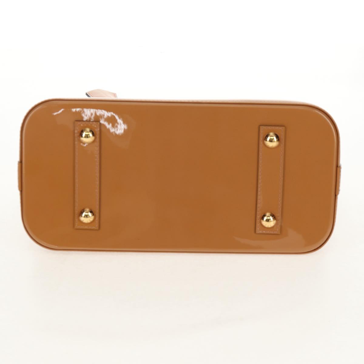 LOUIS VUITTON Monogram Vernis Alma PM Hand Bag Beige Poodle M91751 Auth ep12145A