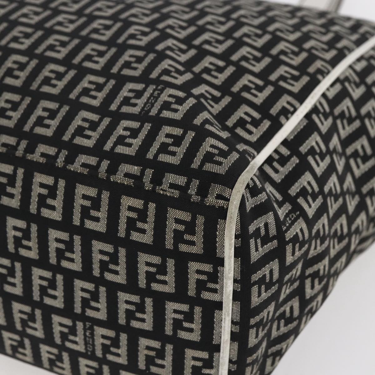 FENDI Zucchino Canvas Tote Bag Black Auth ep12149