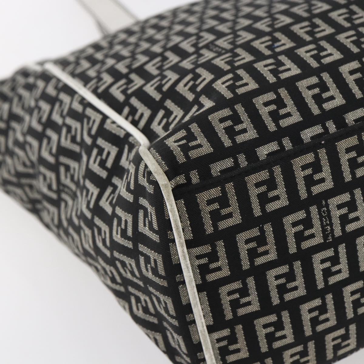 FENDI Zucchino Canvas Tote Bag Black Auth ep12149