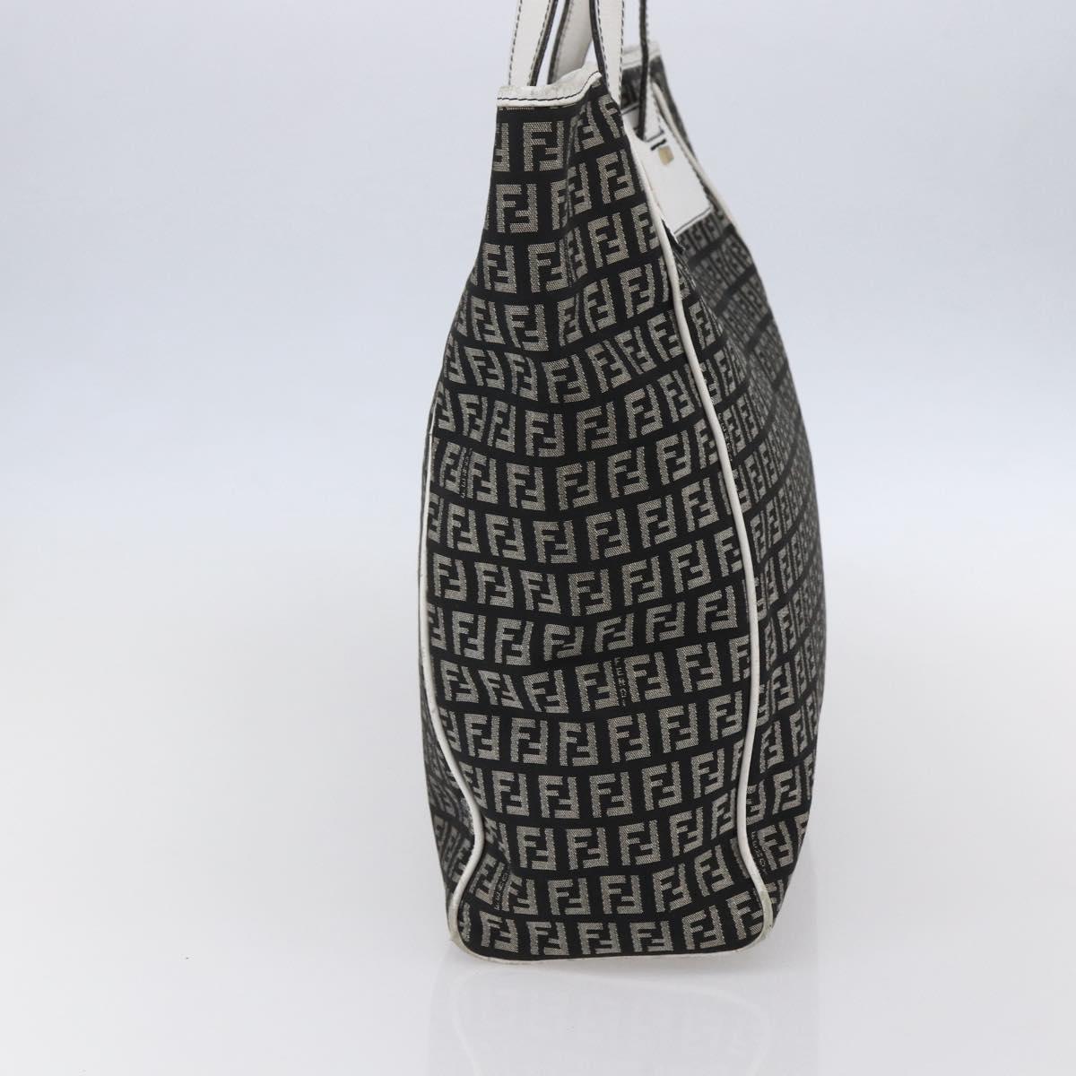 FENDI Zucchino Canvas Tote Bag Black Auth ep12149