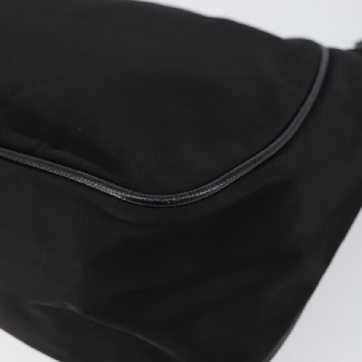 PRADA Hand Bag Nylon Black Silver Auth ep12152