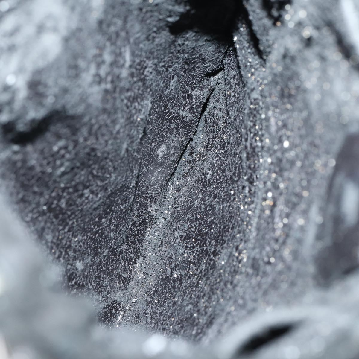 GUCCI Chain Shoulder Bag Suede Black Silver Auth ep12154