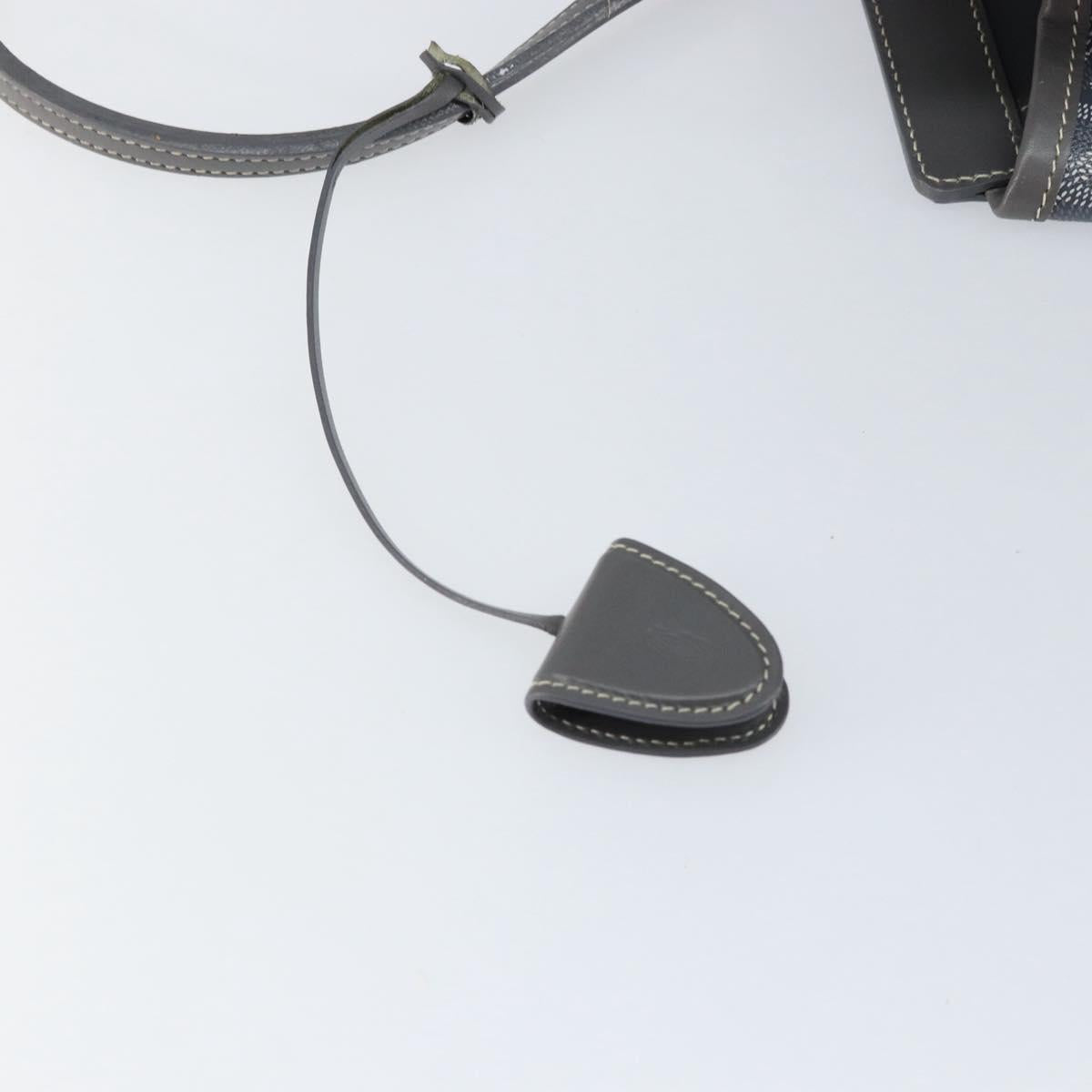 GOYARD Herringbone Belcious PM Tote Bag PVC Leather Gray Auth ep12155