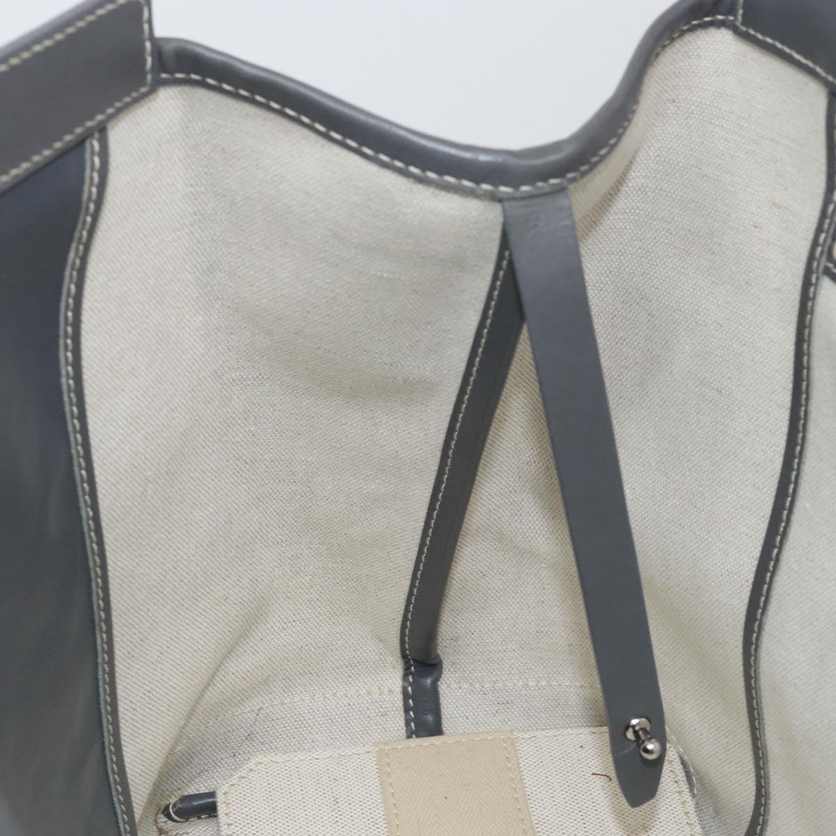 GOYARD Herringbone Belcious PM Tote Bag PVC Leather Gray Auth ep12155