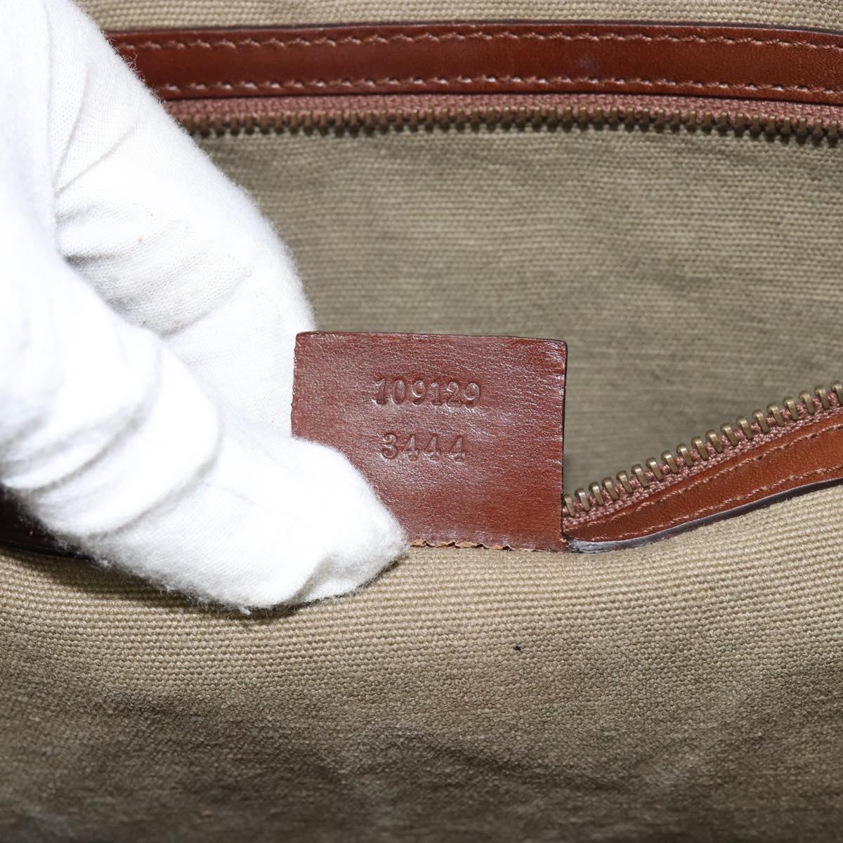 GUCCI Bamboo Hand Bag Canvas Beige 109129 Auth ep12156