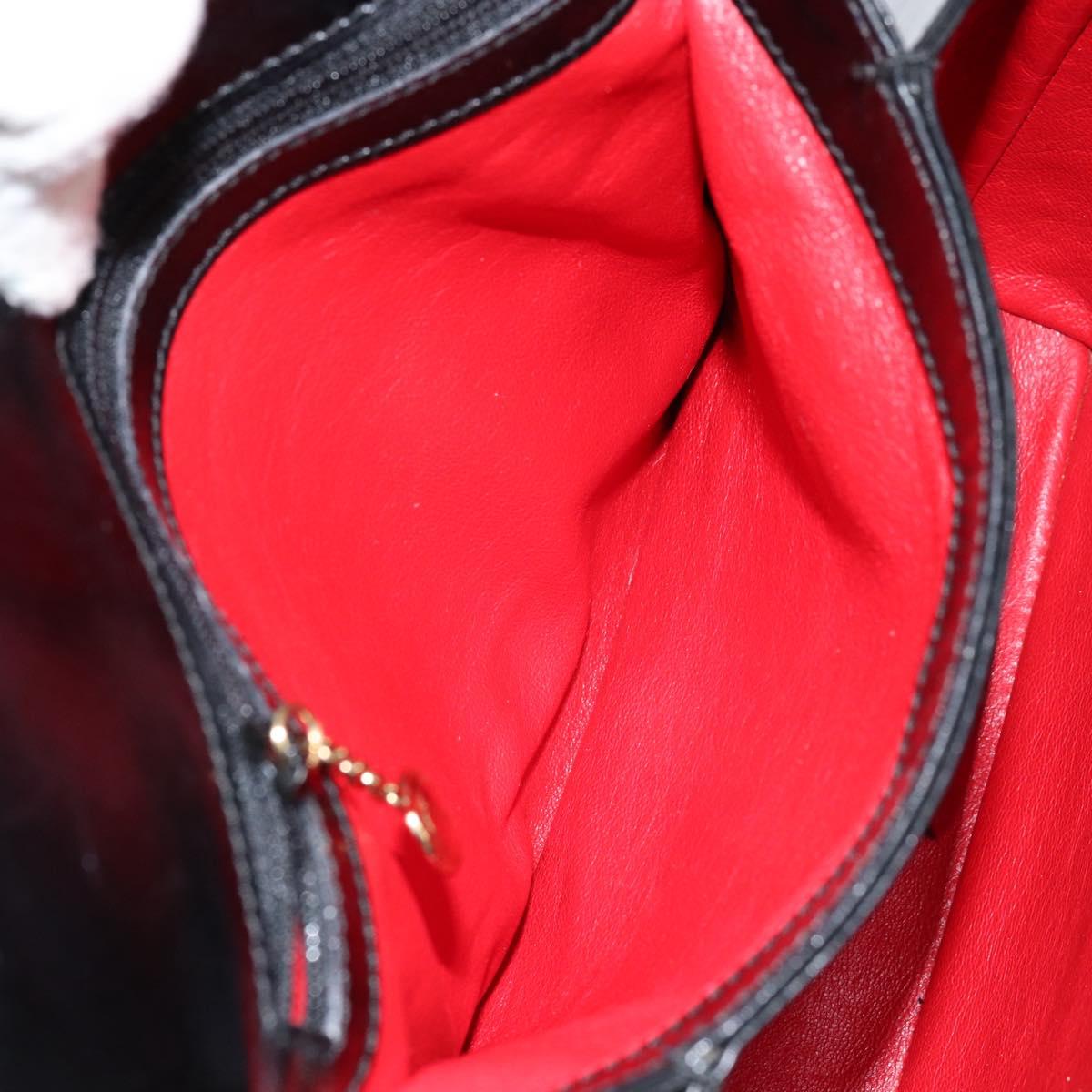 GUCCI Hand Bag Leather Black Gold 000 1448 1269 Auth ep12157