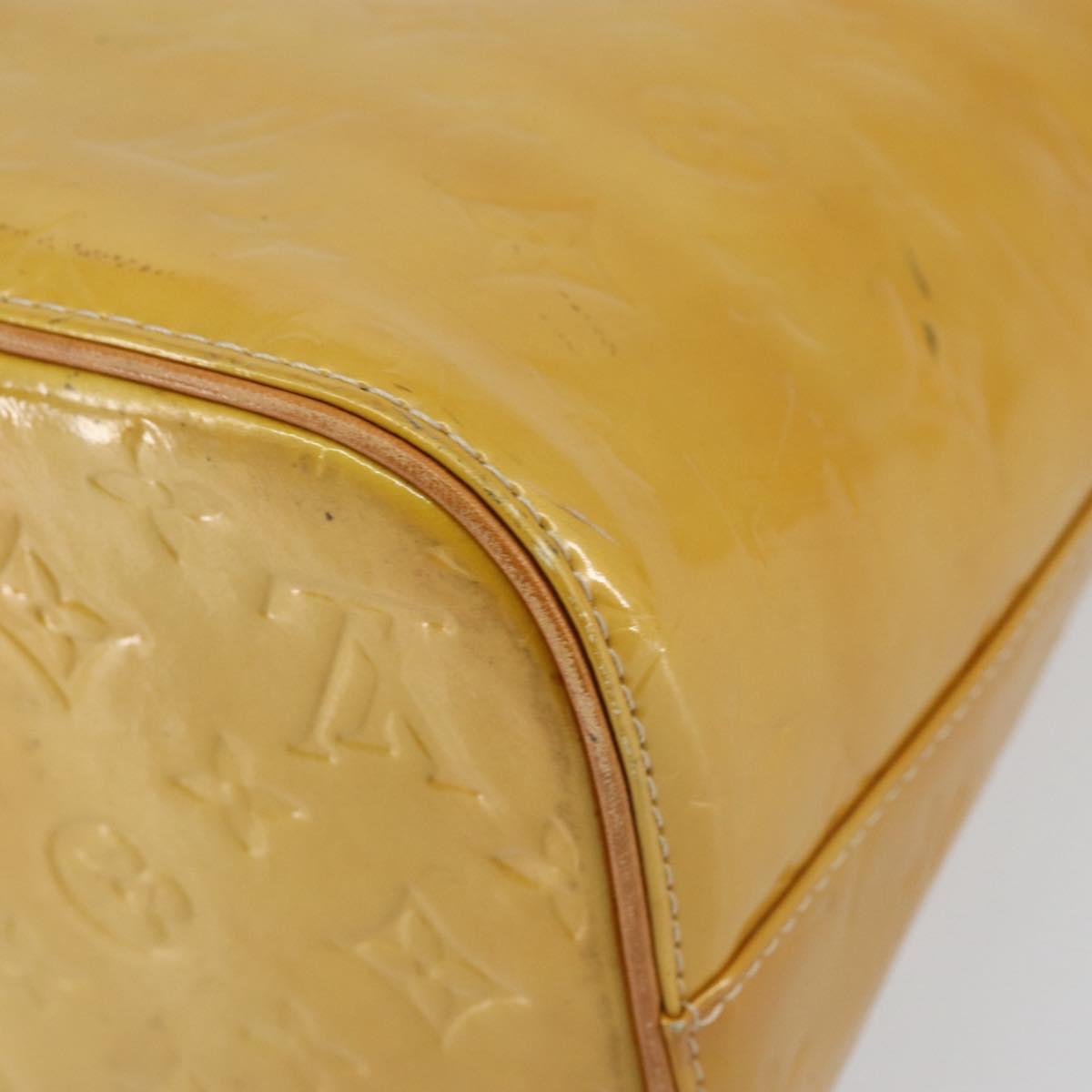 LOUIS VUITTON Monogram Vernis Houston Hand Bag Beige M91004 LV Auth ep12158