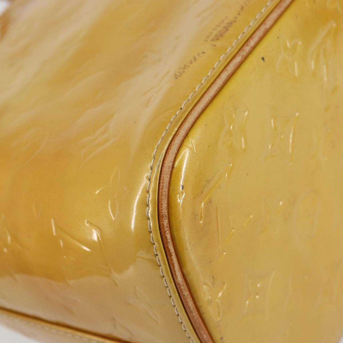 LOUIS VUITTON Monogram Vernis Houston Hand Bag Beige M91004 LV Auth ep12158