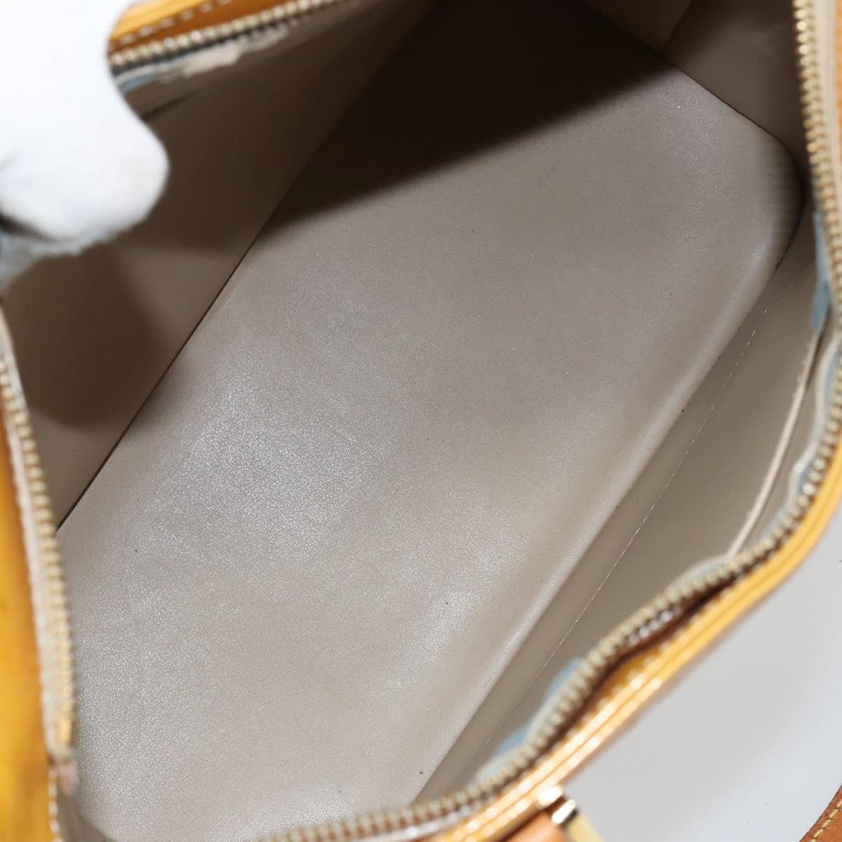 LOUIS VUITTON Monogram Vernis Houston Hand Bag Beige M91004 LV Auth ep12158