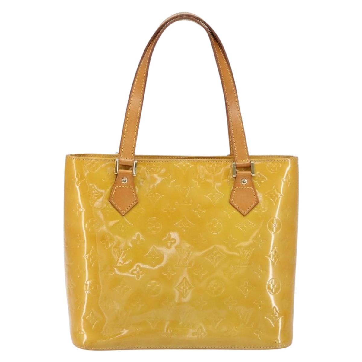 LOUIS VUITTON Monogram Vernis Houston Hand Bag Beige M91004 LV Auth ep12158
