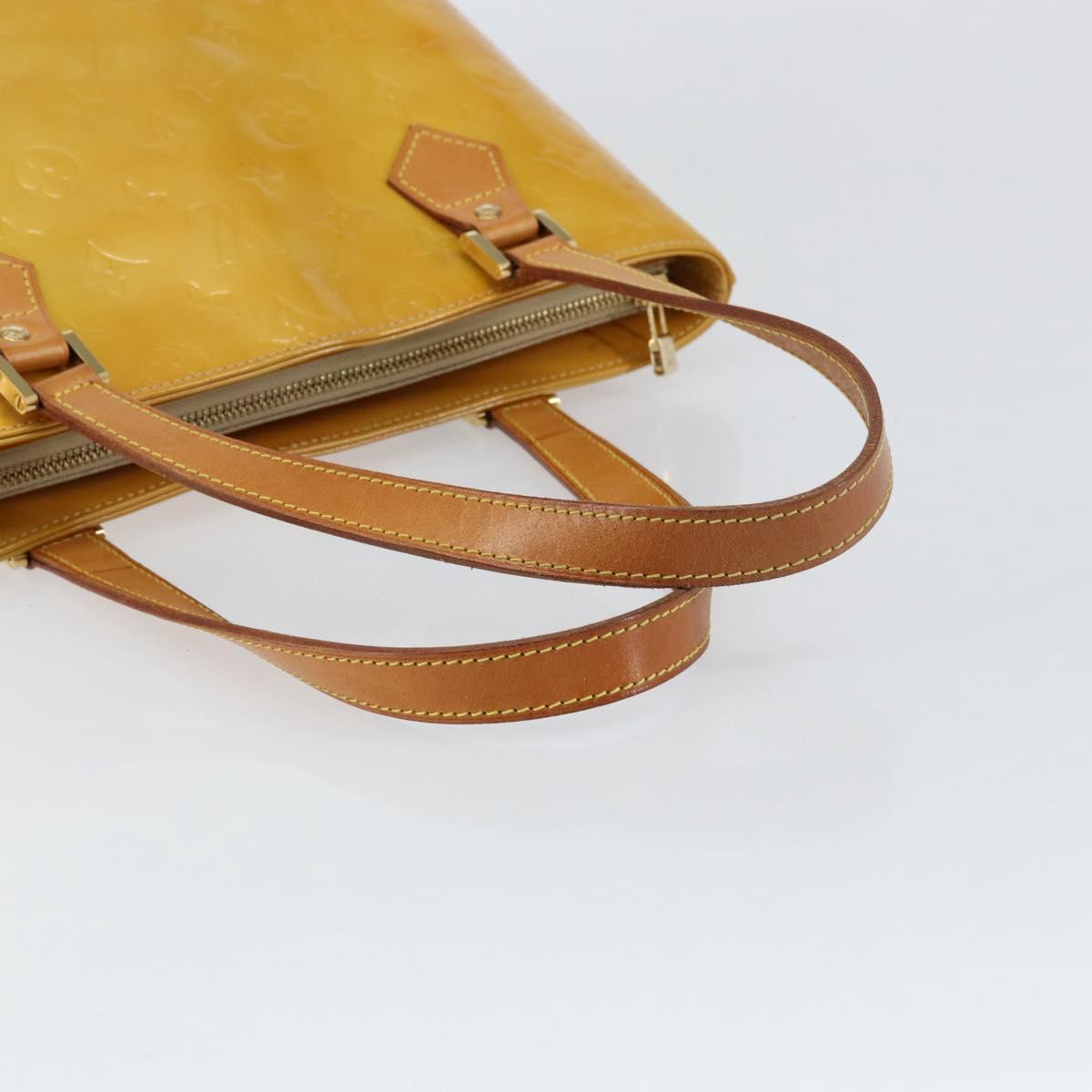 LOUIS VUITTON Monogram Vernis Houston Hand Bag Beige M91004 LV Auth ep12158