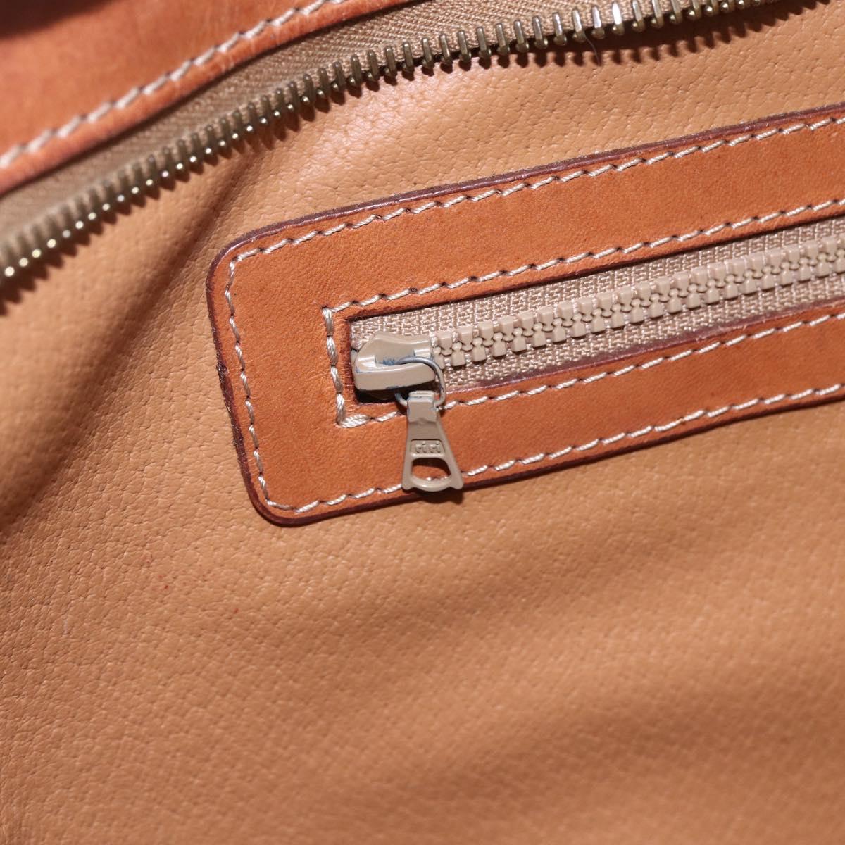 CELINE Macadam Canvas Tote Bag PVC Leather Brown Gold Auth ep12161