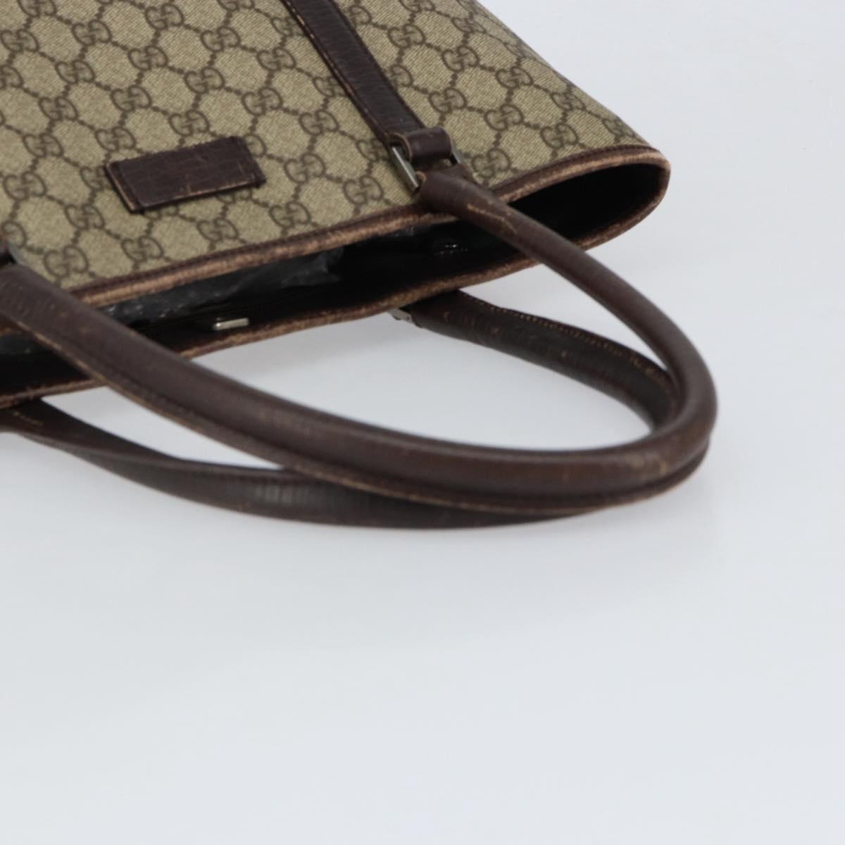 GUCCI GG Supreme Tote Bag PVC Beige Silver 114595 Auth ep12164