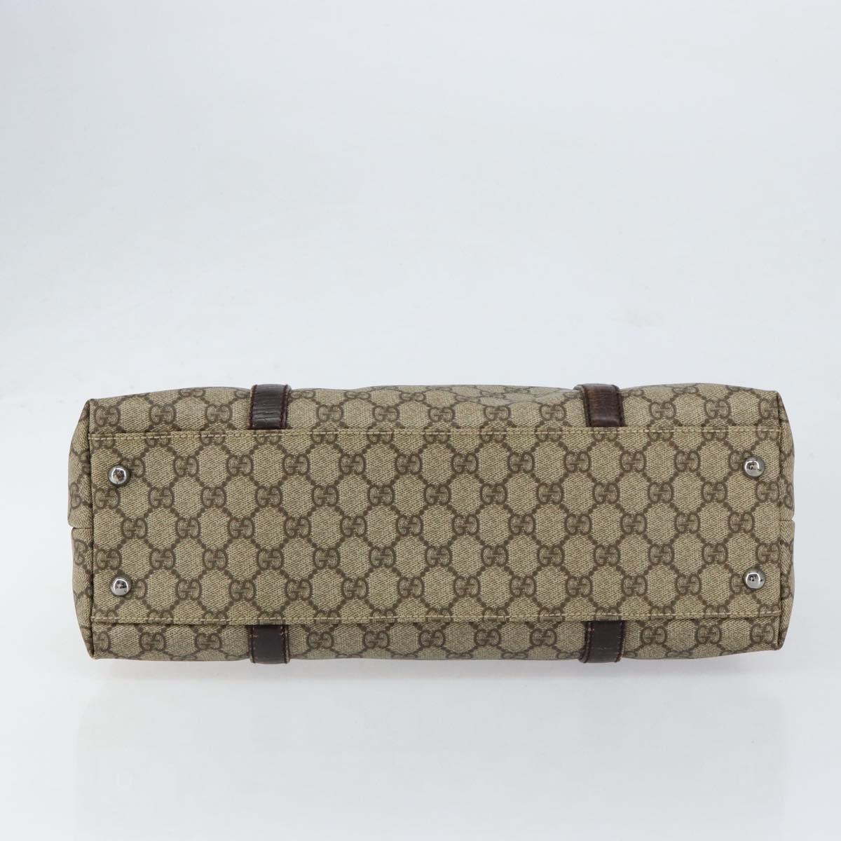 GUCCI GG Supreme Tote Bag PVC Beige Silver 114595 Auth ep12164