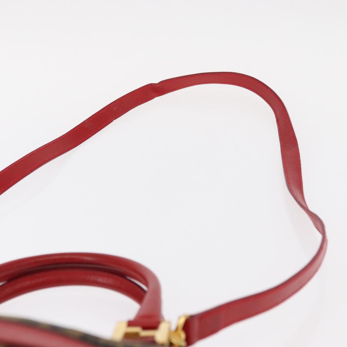 FENDI Hand Bag Canvas 2way Brown Gold Auth ep12165