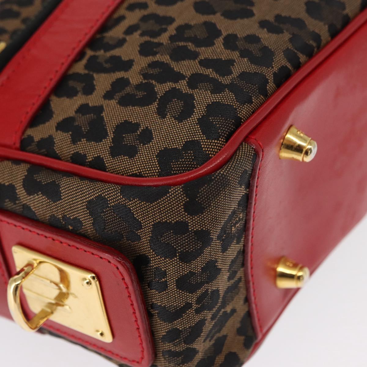 FENDI Hand Bag Canvas 2way Brown Gold Auth ep12165