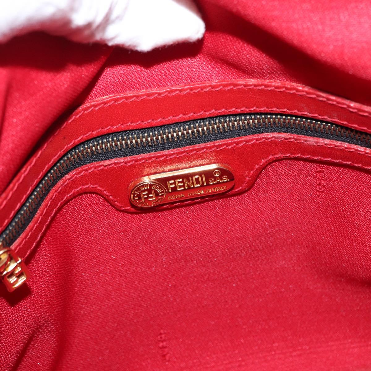 FENDI Hand Bag Canvas 2way Brown Gold Auth ep12165