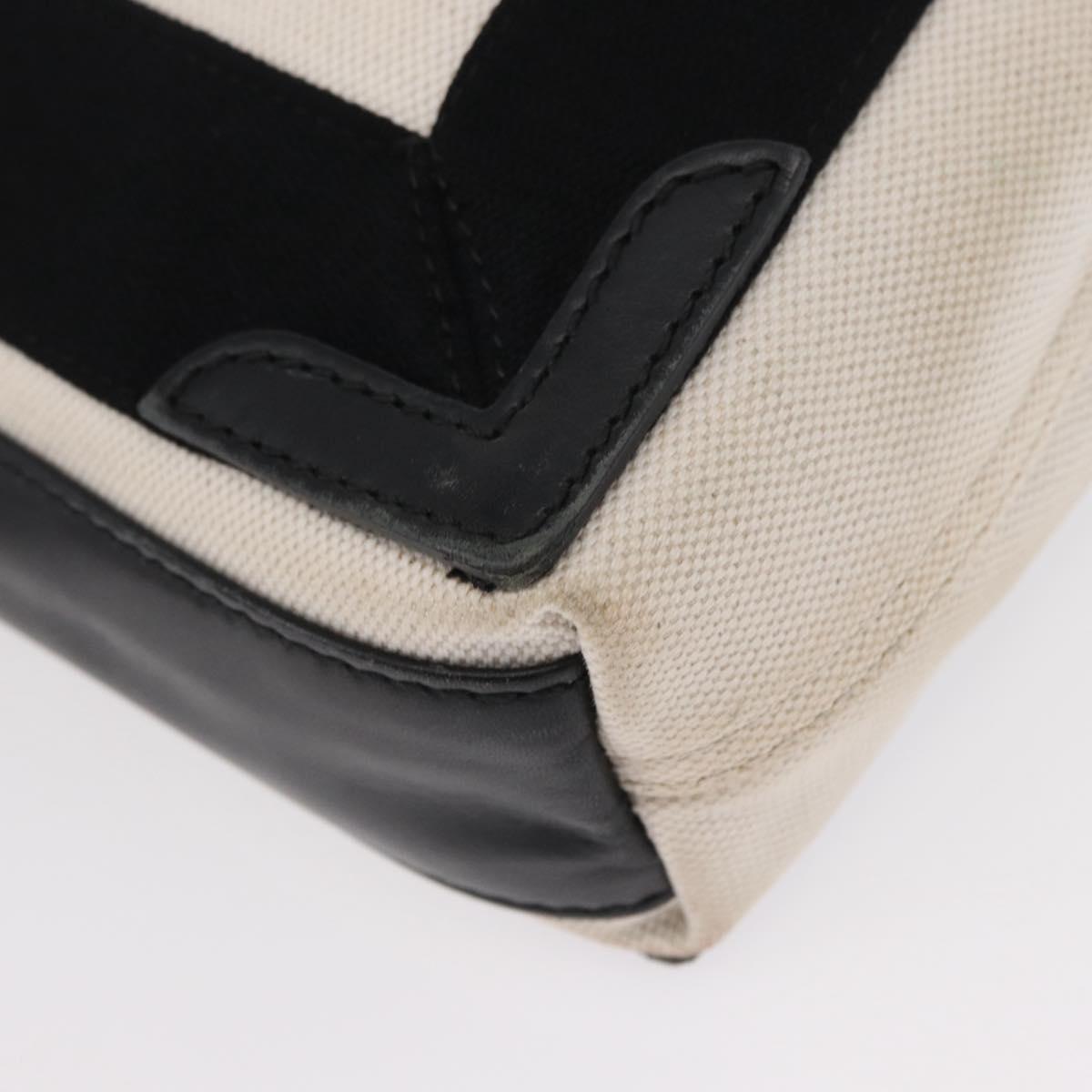 BALENCIAGA Navy Cabas XS Hand Bag Leather 2way White Silver 390346 Auth ep12167