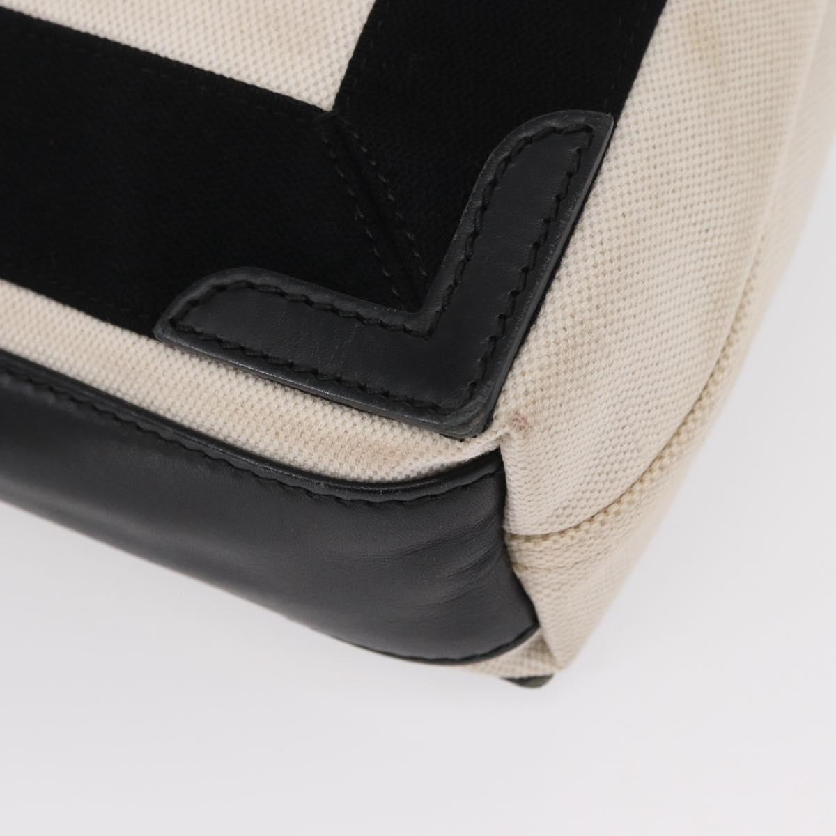 BALENCIAGA Navy Cabas XS Hand Bag Leather 2way White Silver 390346 Auth ep12167