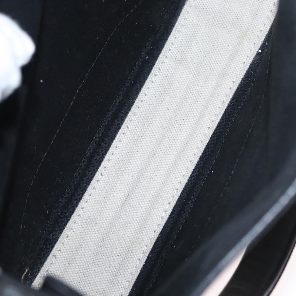 BALENCIAGA Navy Cabas XS Hand Bag Leather 2way White Silver 390346 Auth ep12167