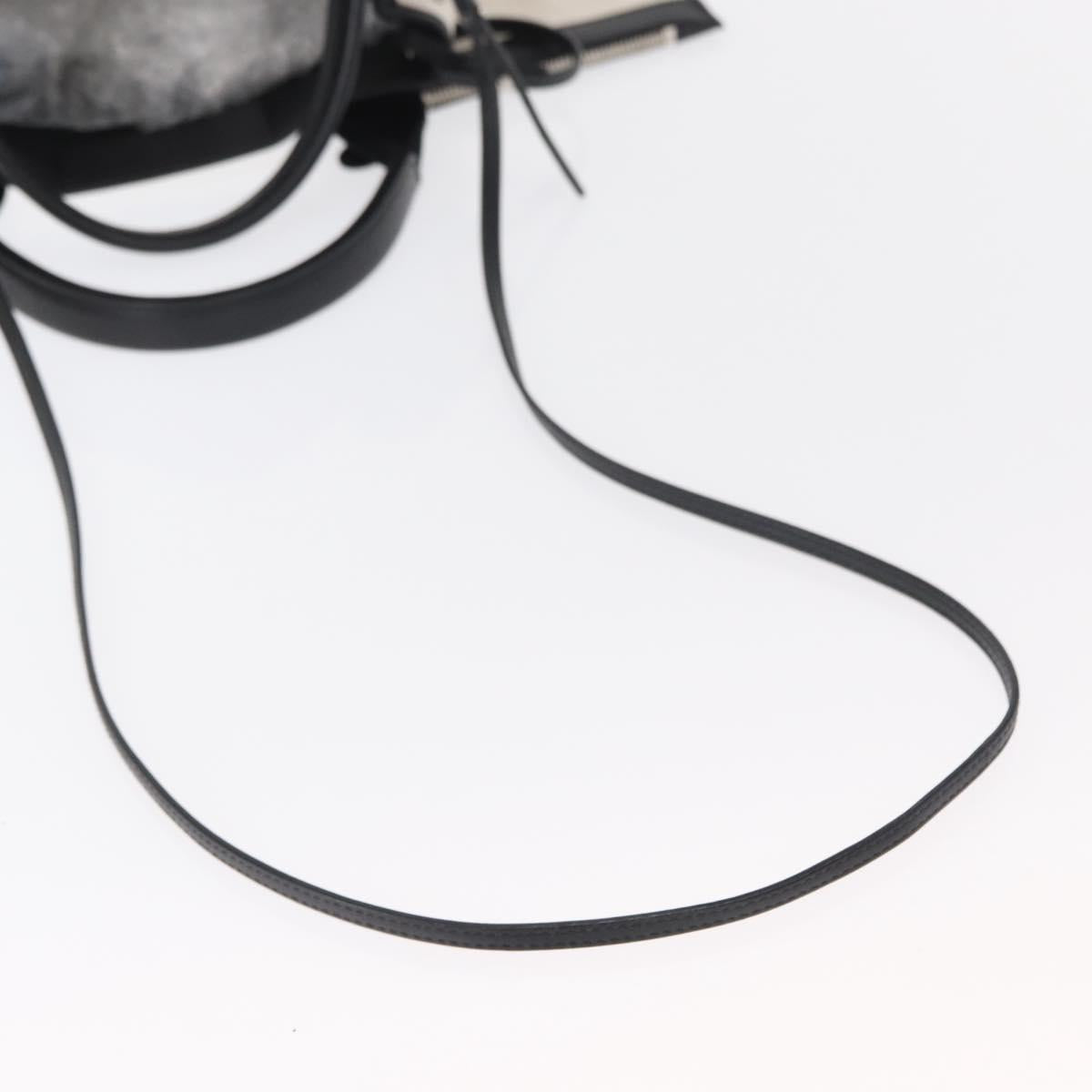 BALENCIAGA Navy Cabas XS Hand Bag Leather 2way White Silver 390346 Auth ep12167