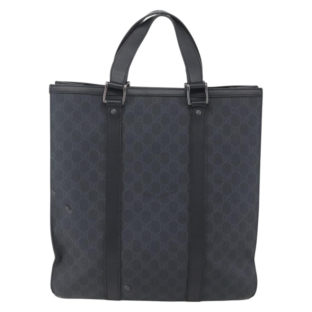 GUCCI GG Supreme Hand Bag PVC Black 322072 Auth ep12169