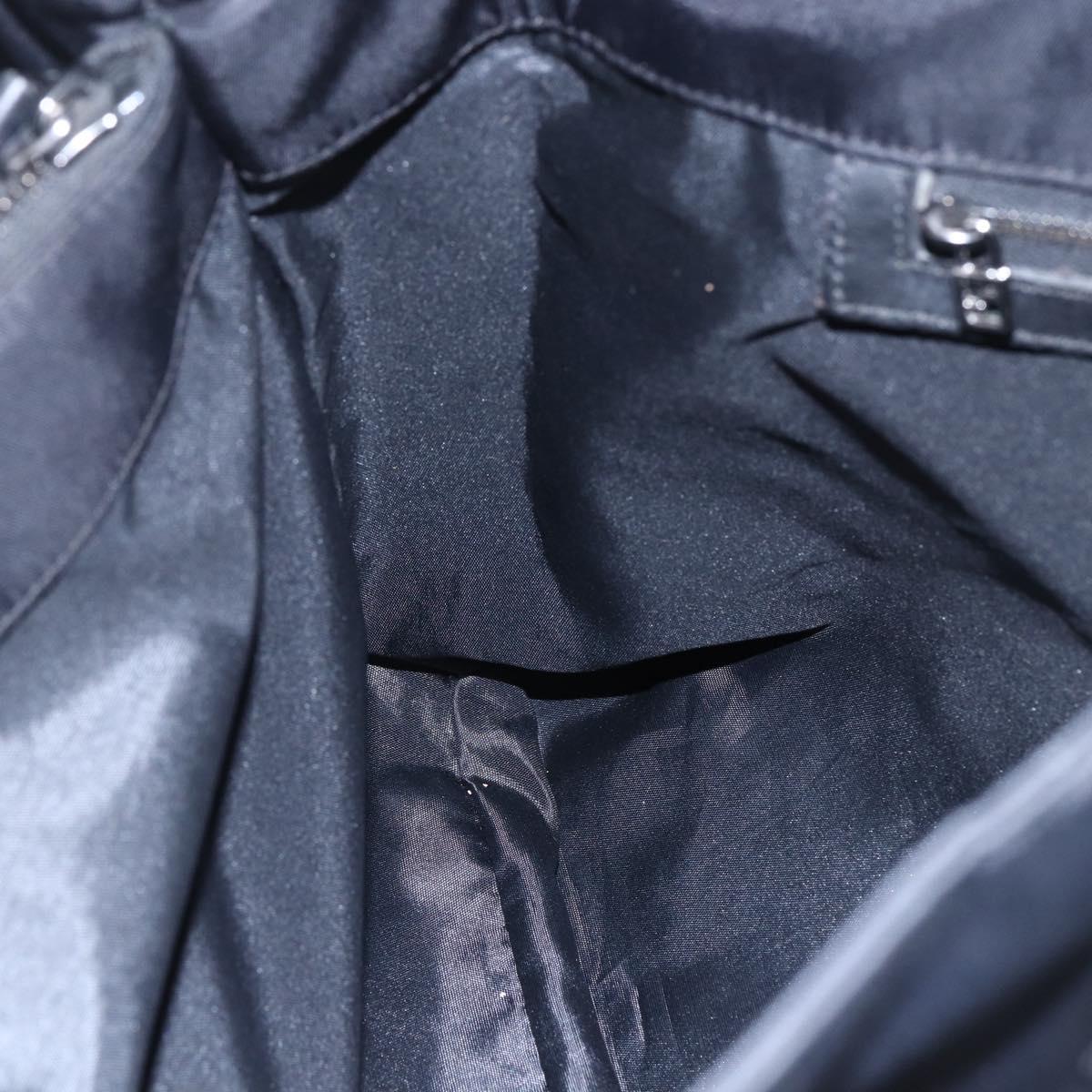 FENDI Tote Bag Nylon Black Silver Auth ep12172